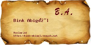 Bink Abigél névjegykártya
